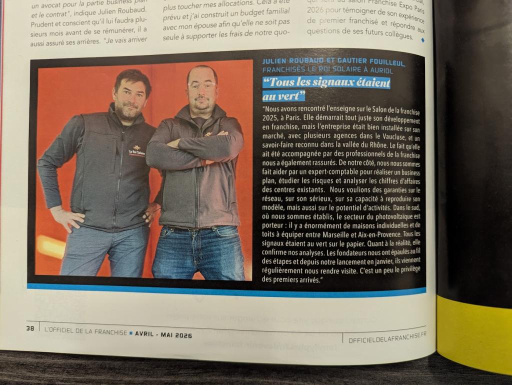 Le Roi Solaire Auriol dans L’Officiel de la Franchise